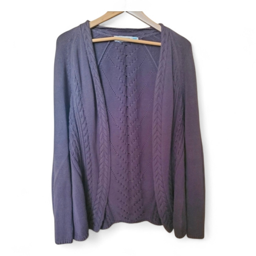 SPARROW / ANTHROPOLOGIE Gray Cable Knit Cardigan - Large